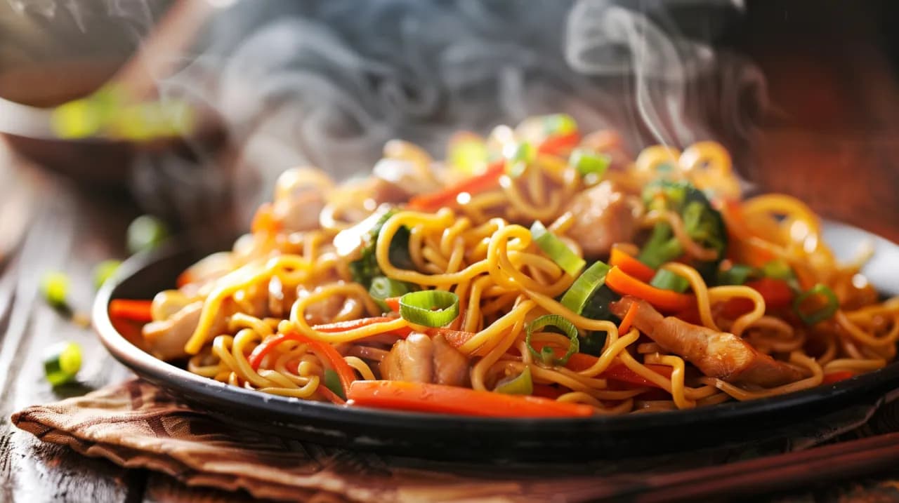 Makaron chow mein z kurczakiem: Smaczny i szybki obiad